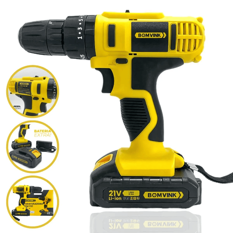 Parafusadeira Furadeira Bateria 12v Bivolt Frequência 60hz