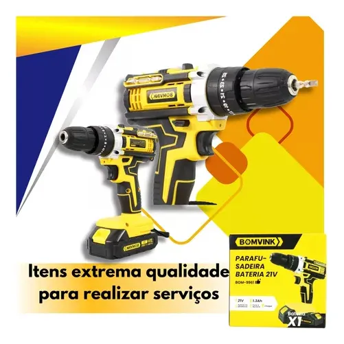 Parafusadeira Furadeira De Impacto 3/8 Profissional 21v